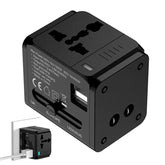 1500W Max Power Socket Plug for Home Appliances, 6-in-1 Universal Travel Adapter with US/EU/UK/AU Plugs, Multi-Device Charging Solution for International Travel